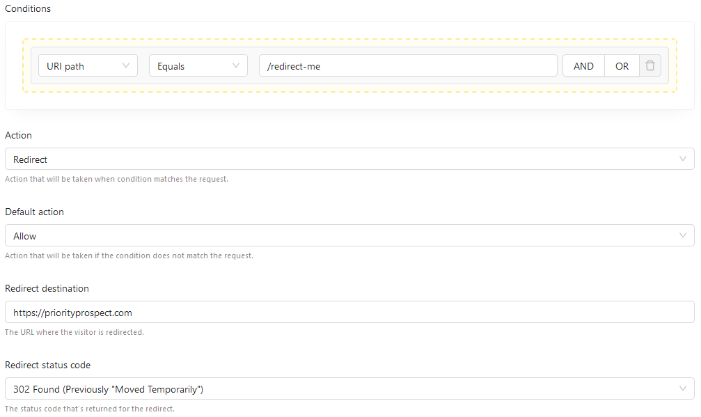 Firewall Redirect Rule