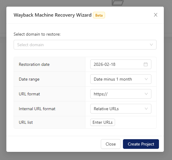 Wayback Recovery Tool